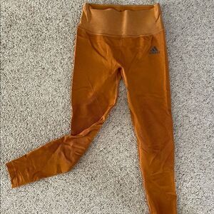 Adidas women’s leggings tights nwot medium thick band pants burnt orange